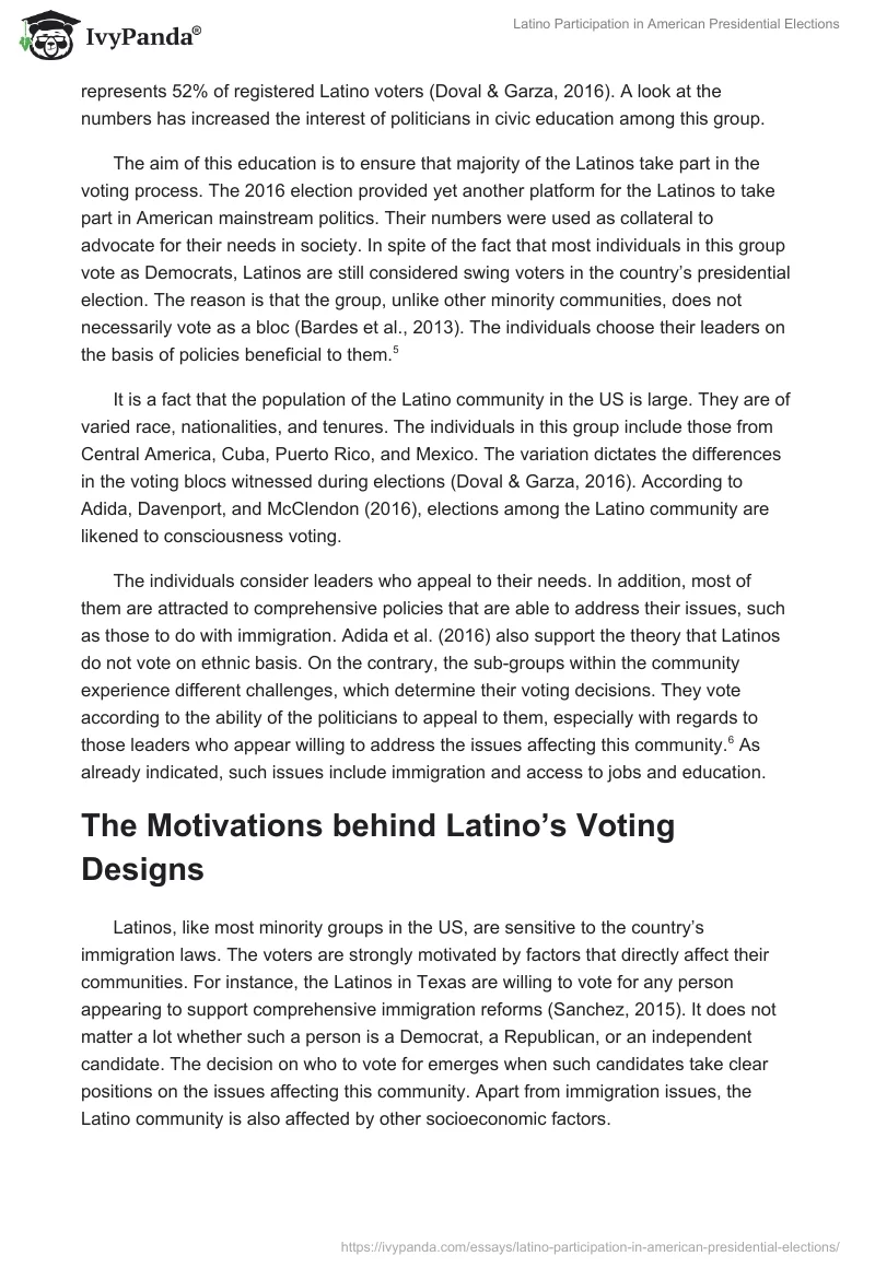 Latino Participation in American Presidential Elections. Page 3