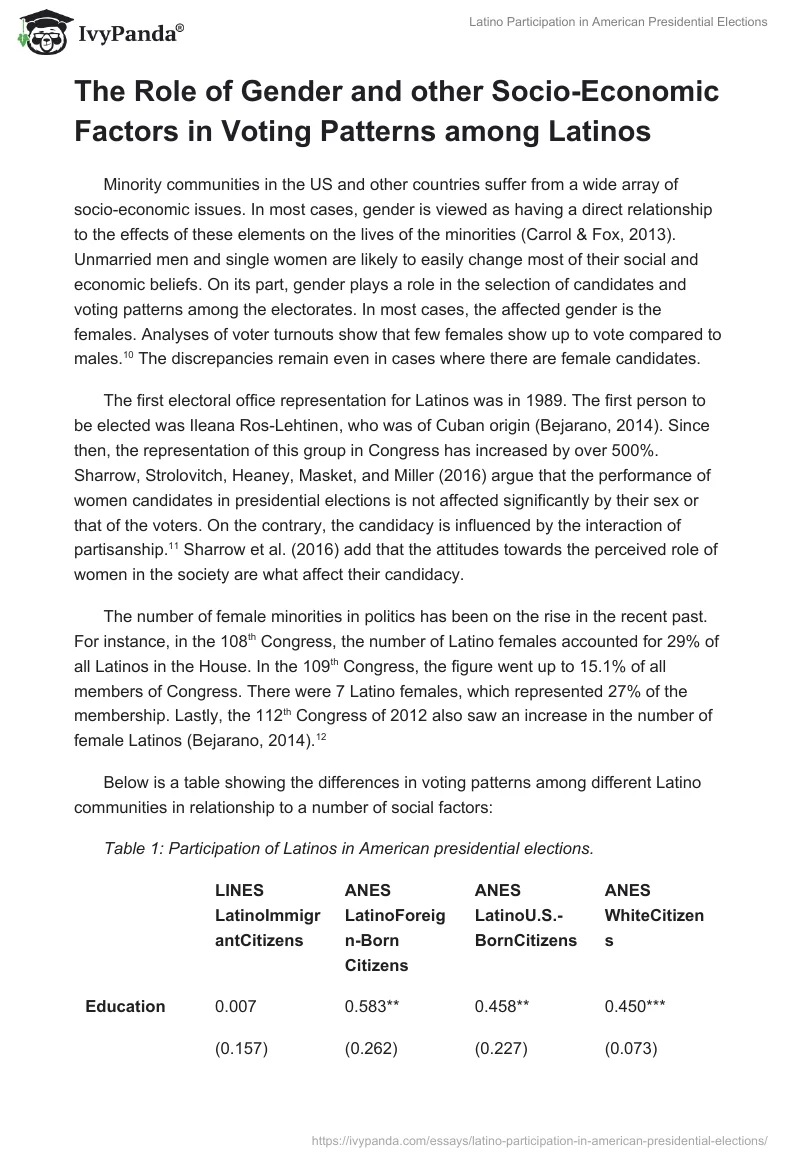 Latino Participation in American Presidential Elections. Page 5