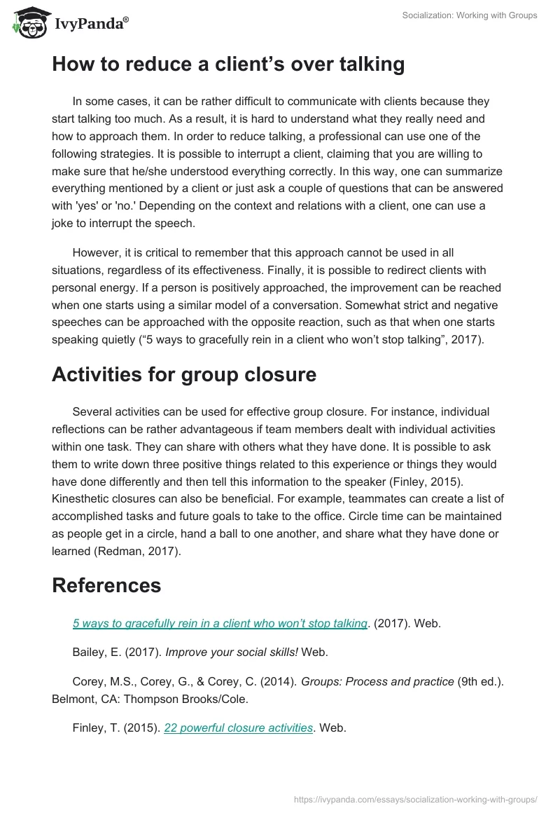Socialization: Working with Groups. Page 2