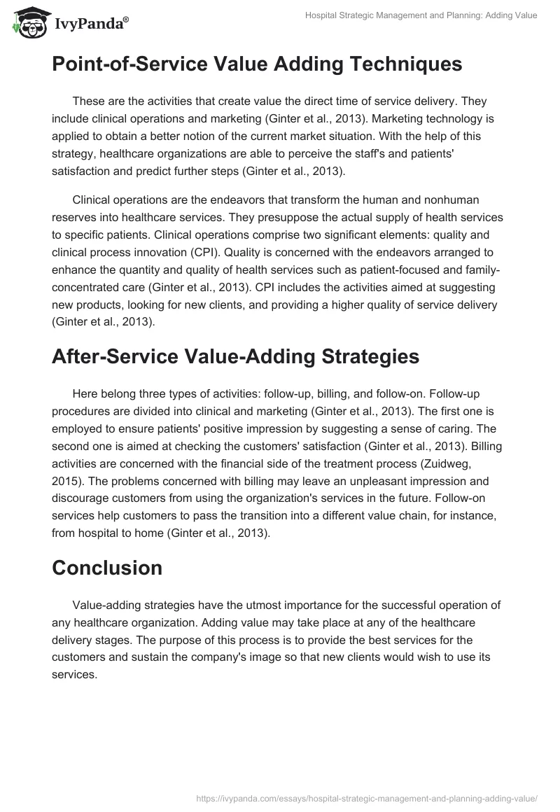 Hospital Strategic Management and Planning: Adding Value. Page 2