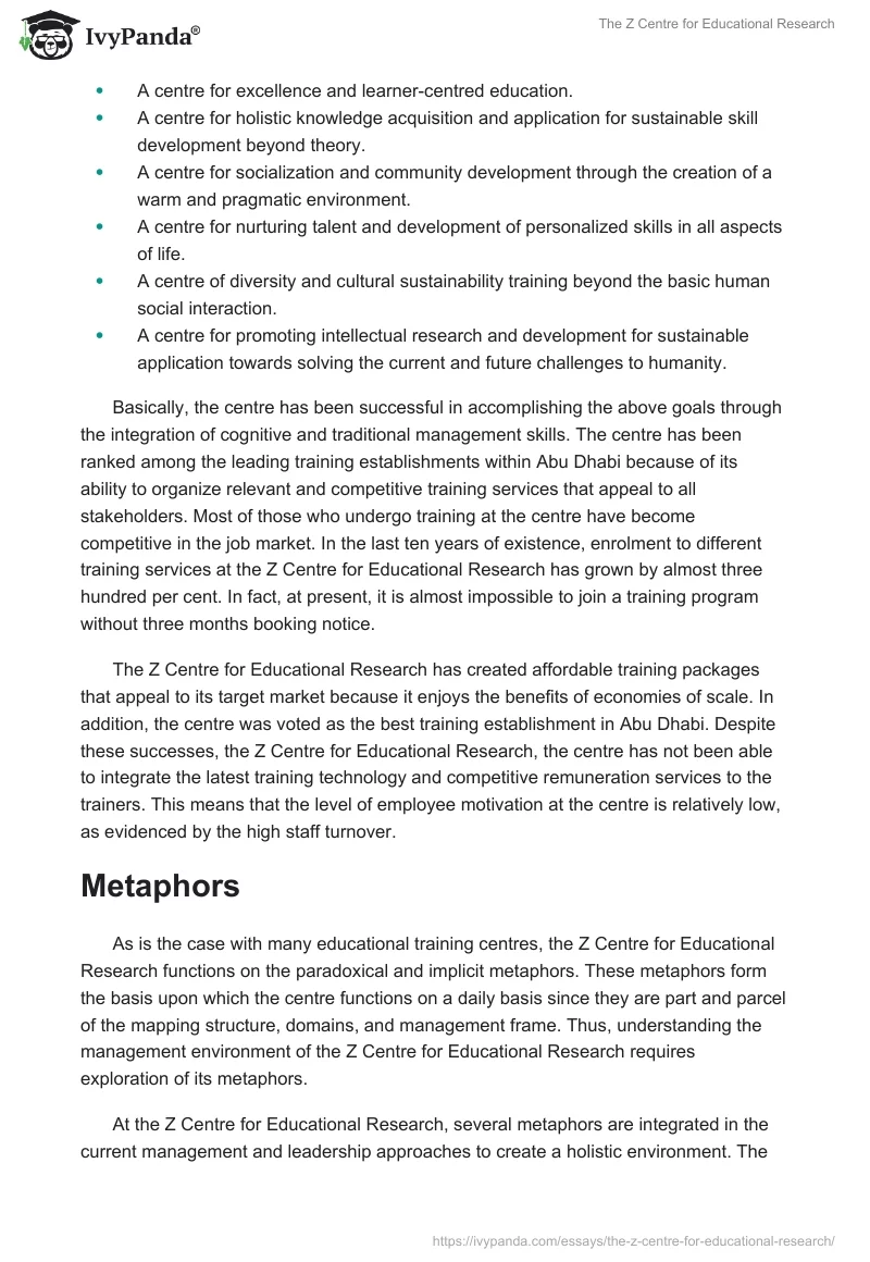 The Z Centre for Educational Research. Page 2
