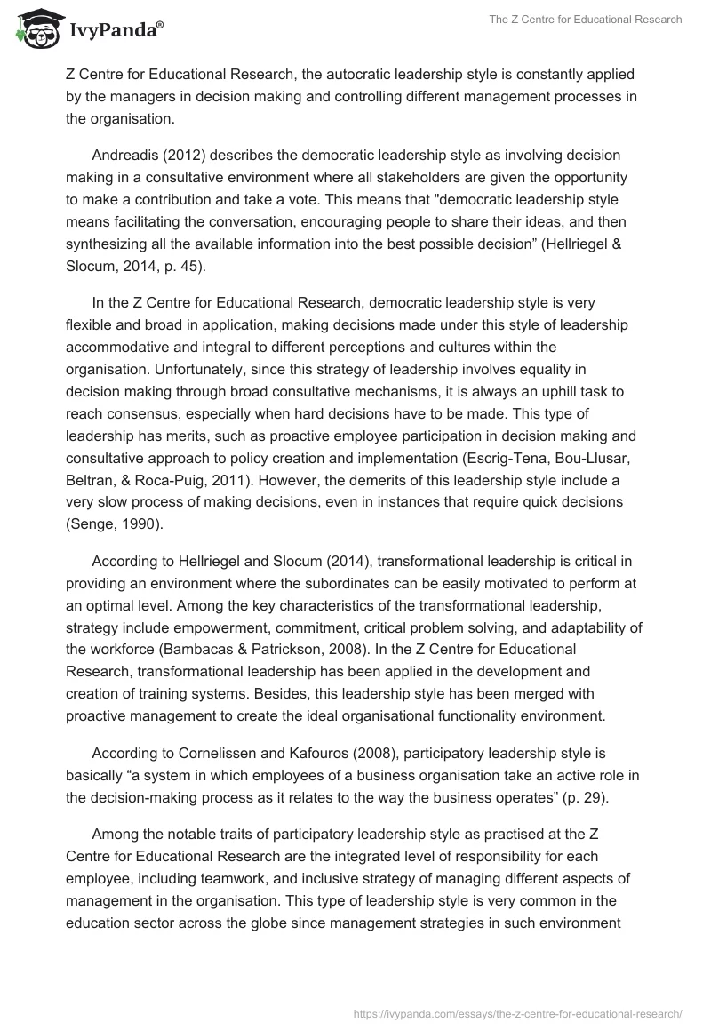 The Z Centre for Educational Research. Page 4