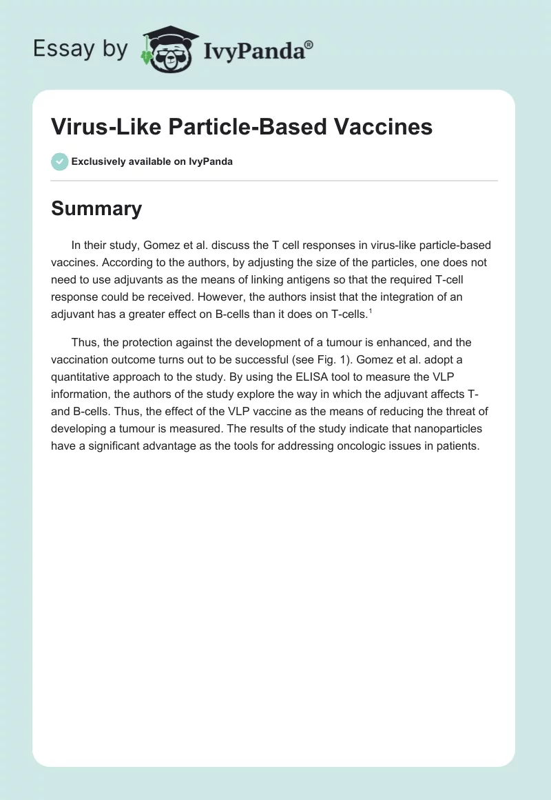 Virus-Like Particle-Based Vaccines. Page 1