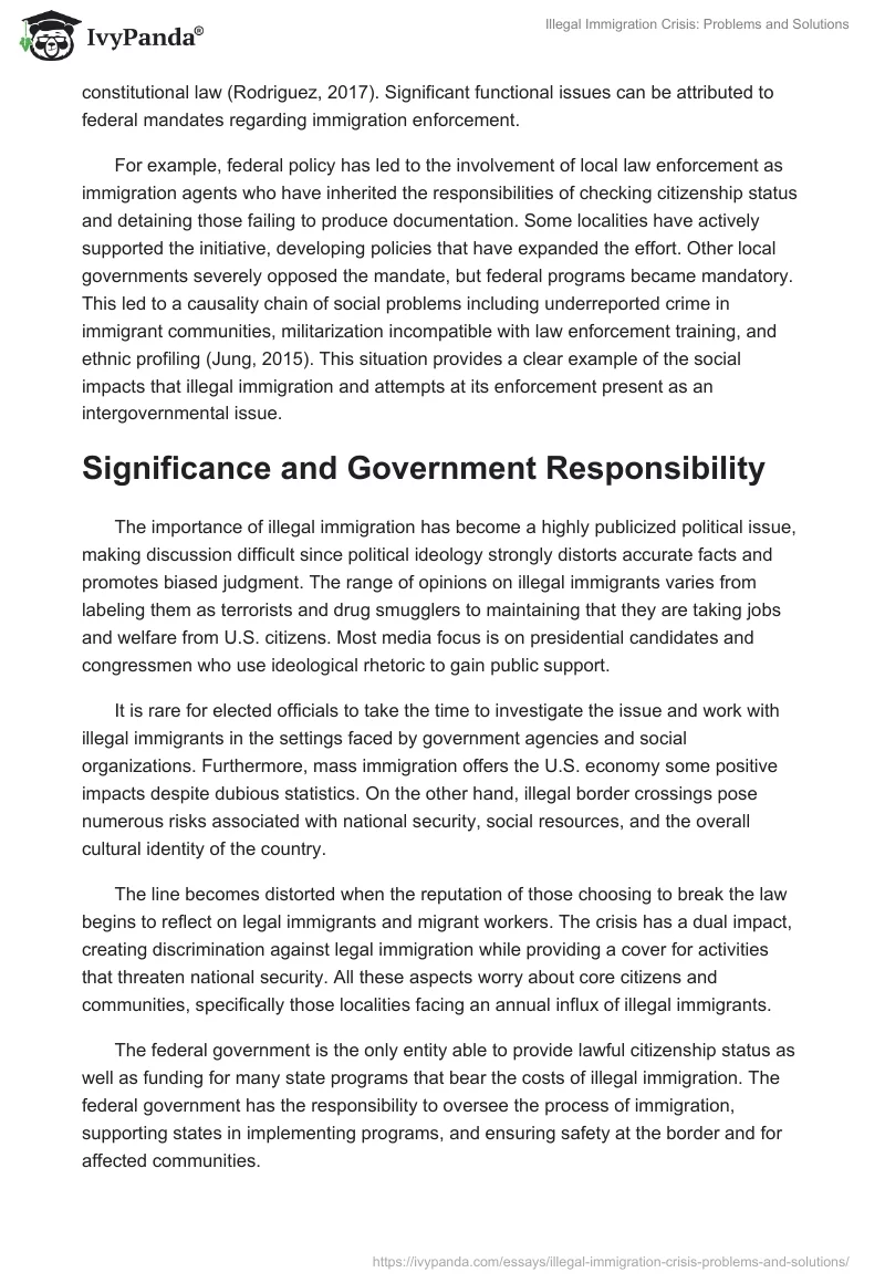 Illegal Immigration Crisis: Problems and Solutions. Page 2