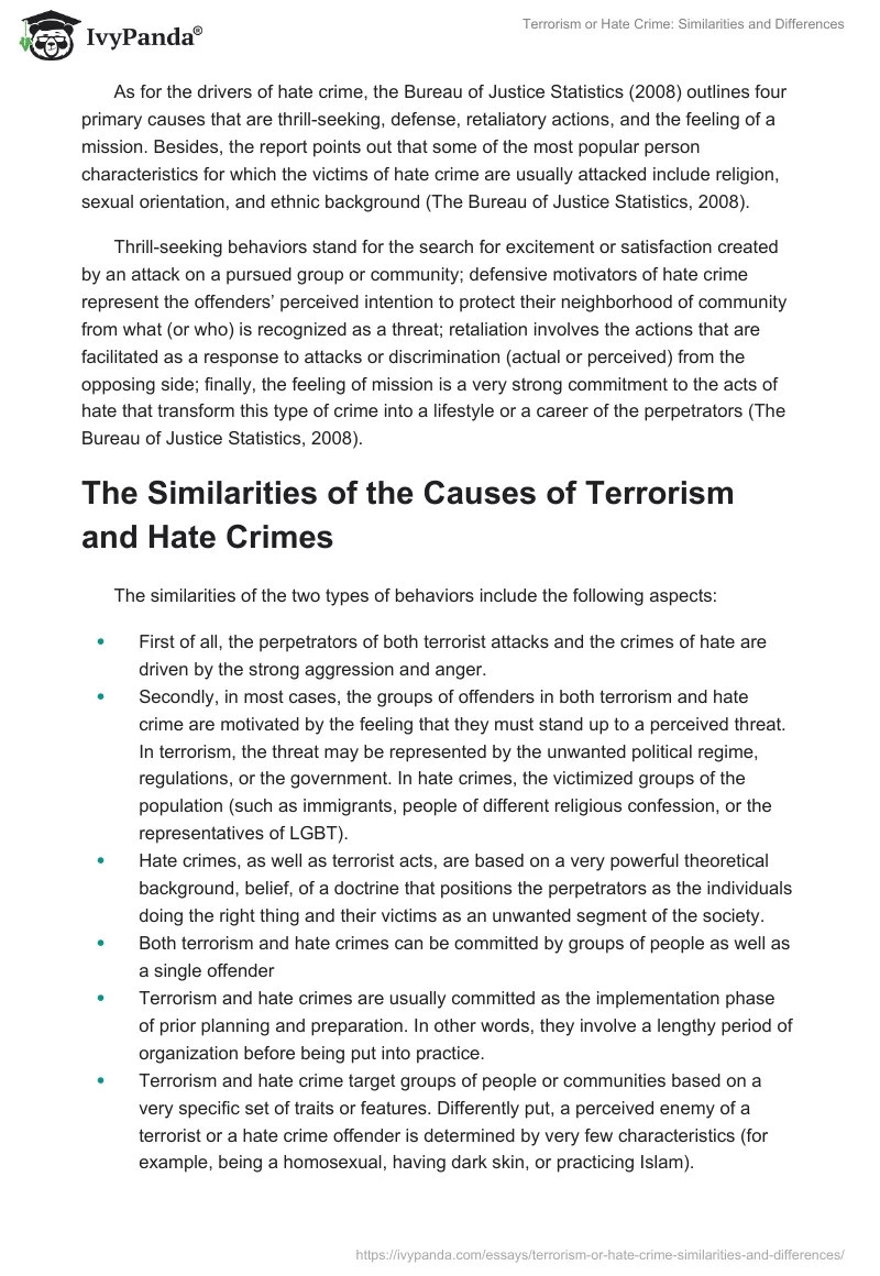 Terrorism or Hate Crime: Similarities and Differences. Page 2