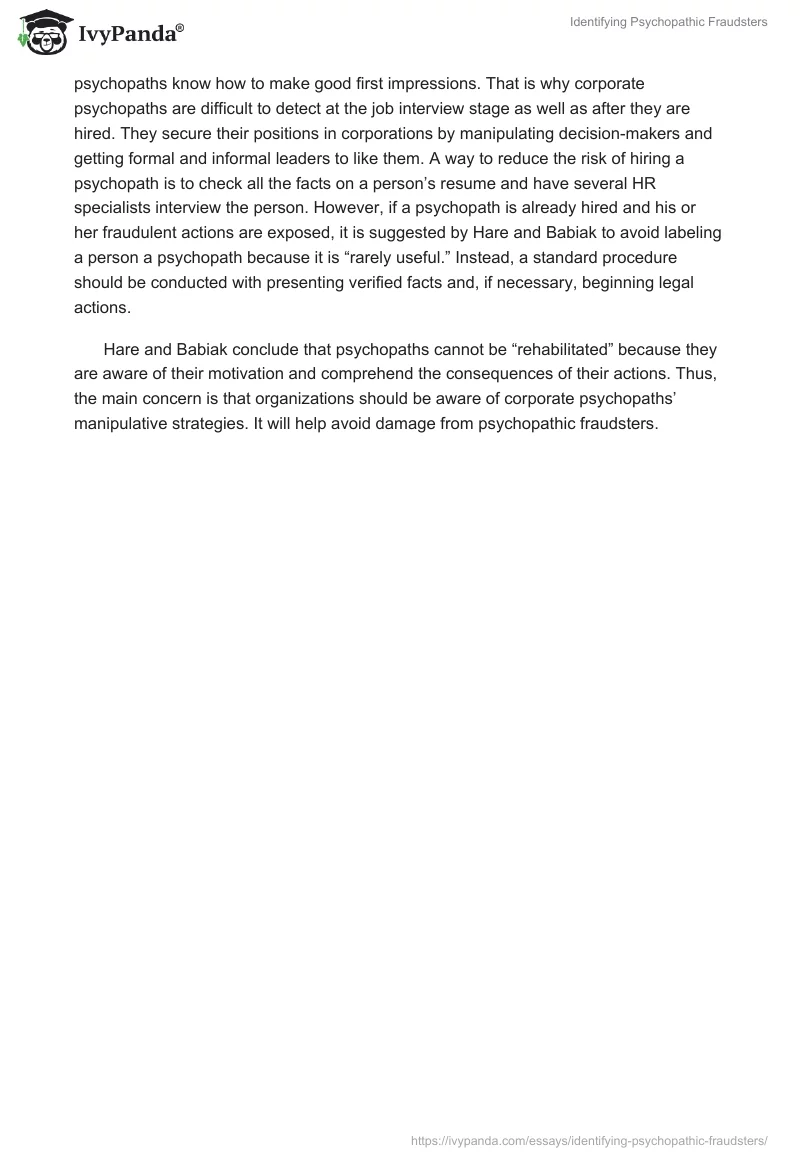 Identifying Psychopathic Fraudsters. Page 2