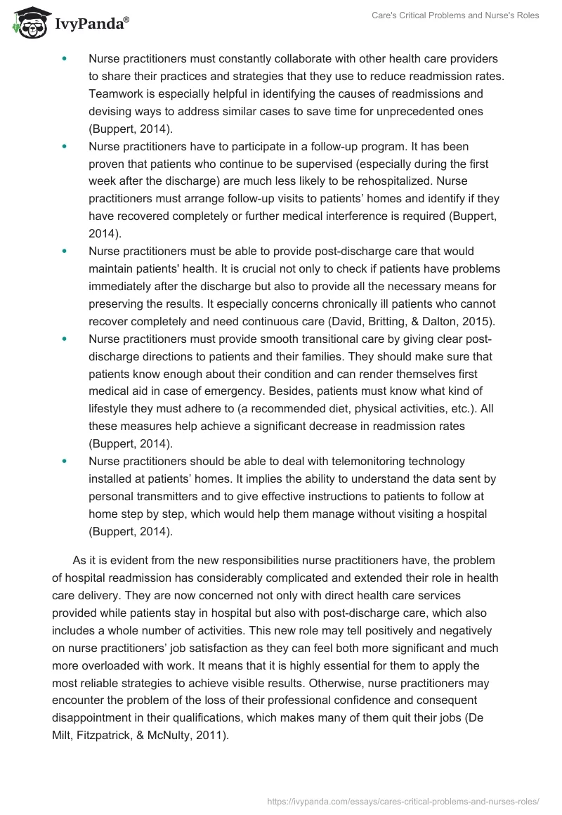 Care's Critical Problems and Nurse's Roles. Page 2