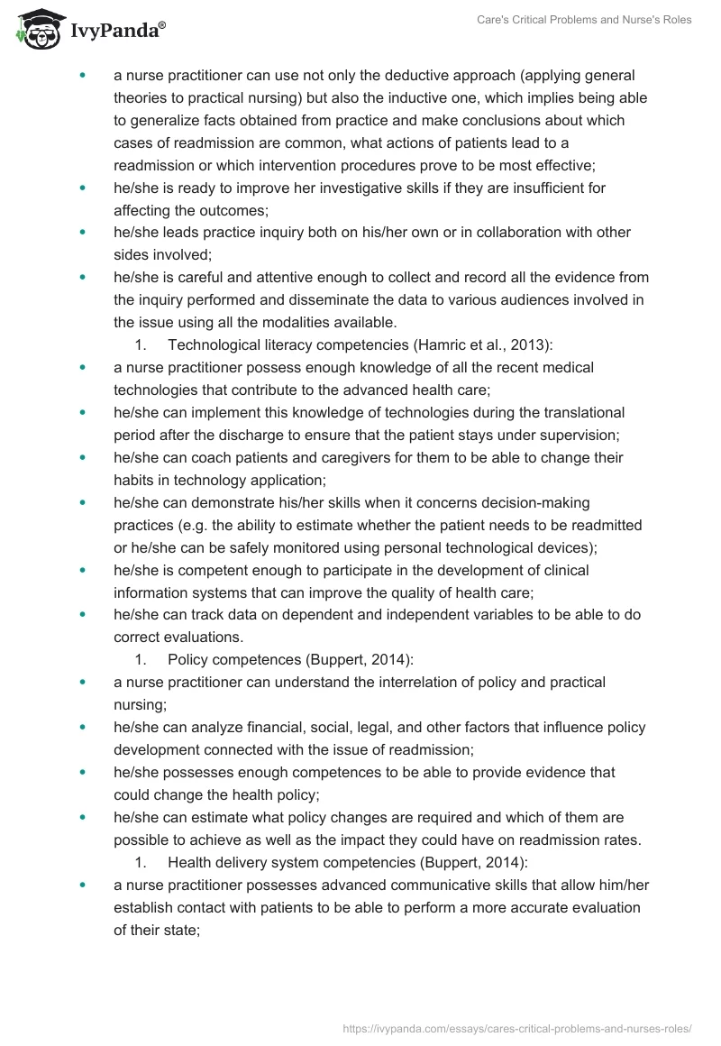 Care's Critical Problems and Nurse's Roles. Page 4