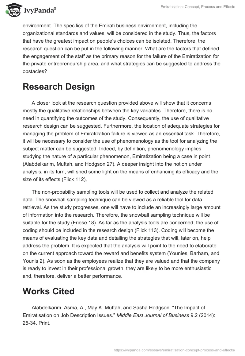 Emiratisation: Concept, Process and Effects. Page 2