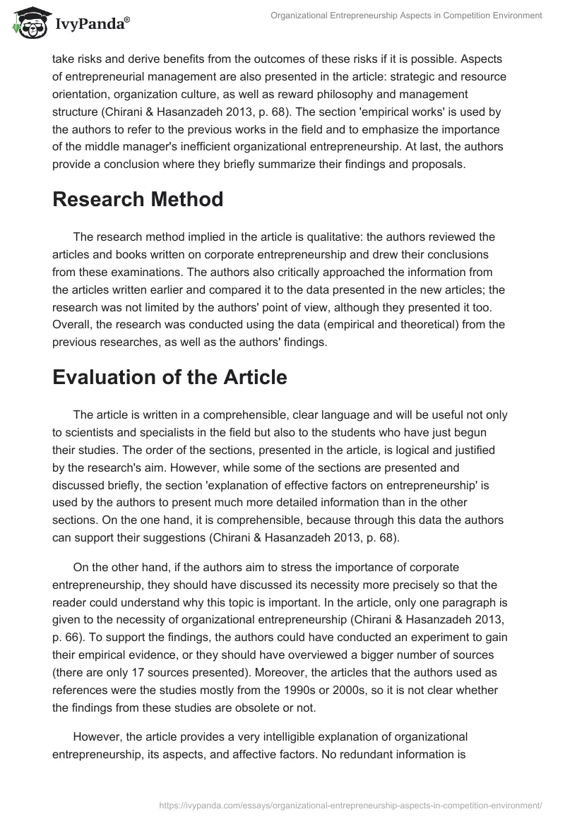 Organizational Entrepreneurship Aspects in Competition Environment. Page 2