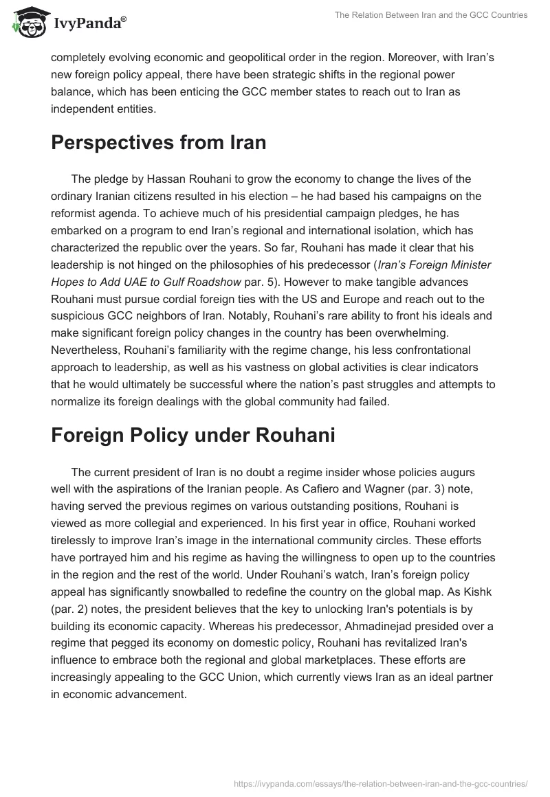 The Relation Between Iran and the GCC Countries. Page 2