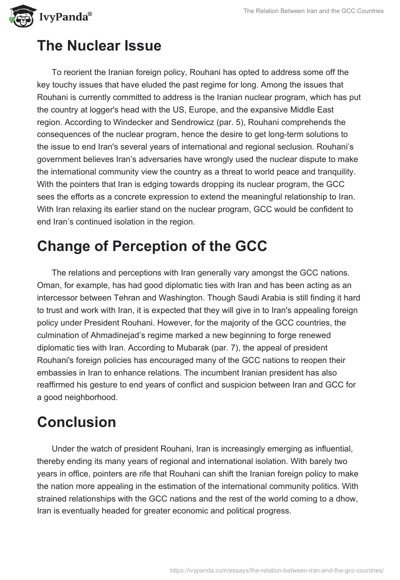 The Relation Between Iran and the GCC Countries. Page 3