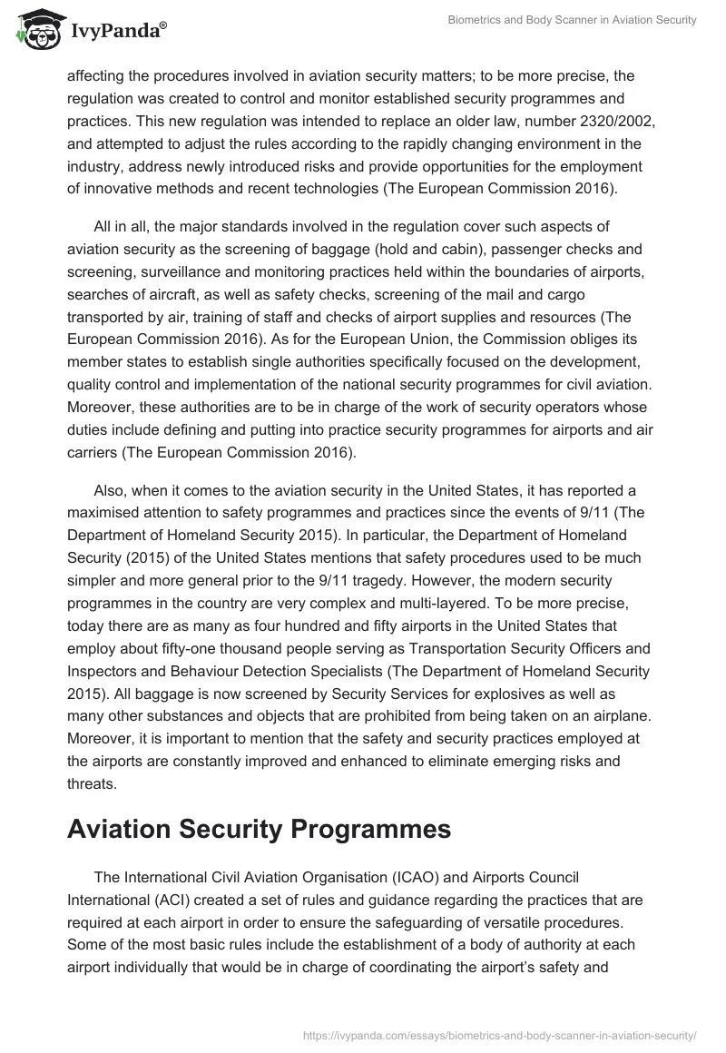 Biometrics and Body Scanner in Aviation Security. Page 2