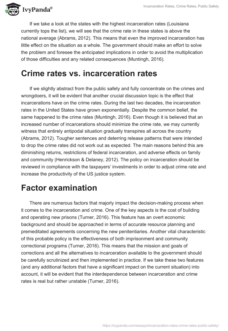 Incarceration Rates, Crime Rates, Public Safety. Page 2