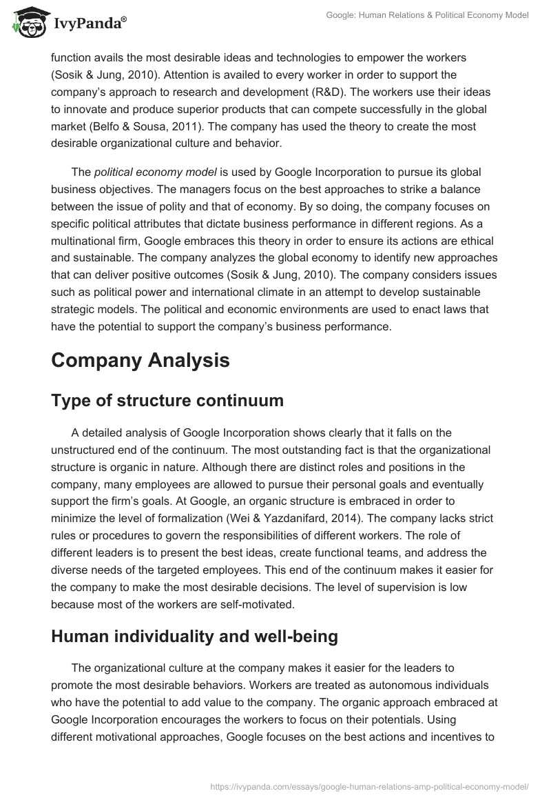 Google: Human Relations & Political Economy Model. Page 3