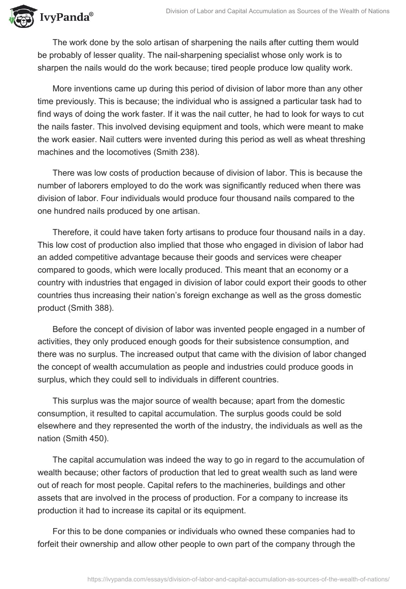 Division of Labor and Capital Accumulation as Sources of the Wealth of Nations. Page 2