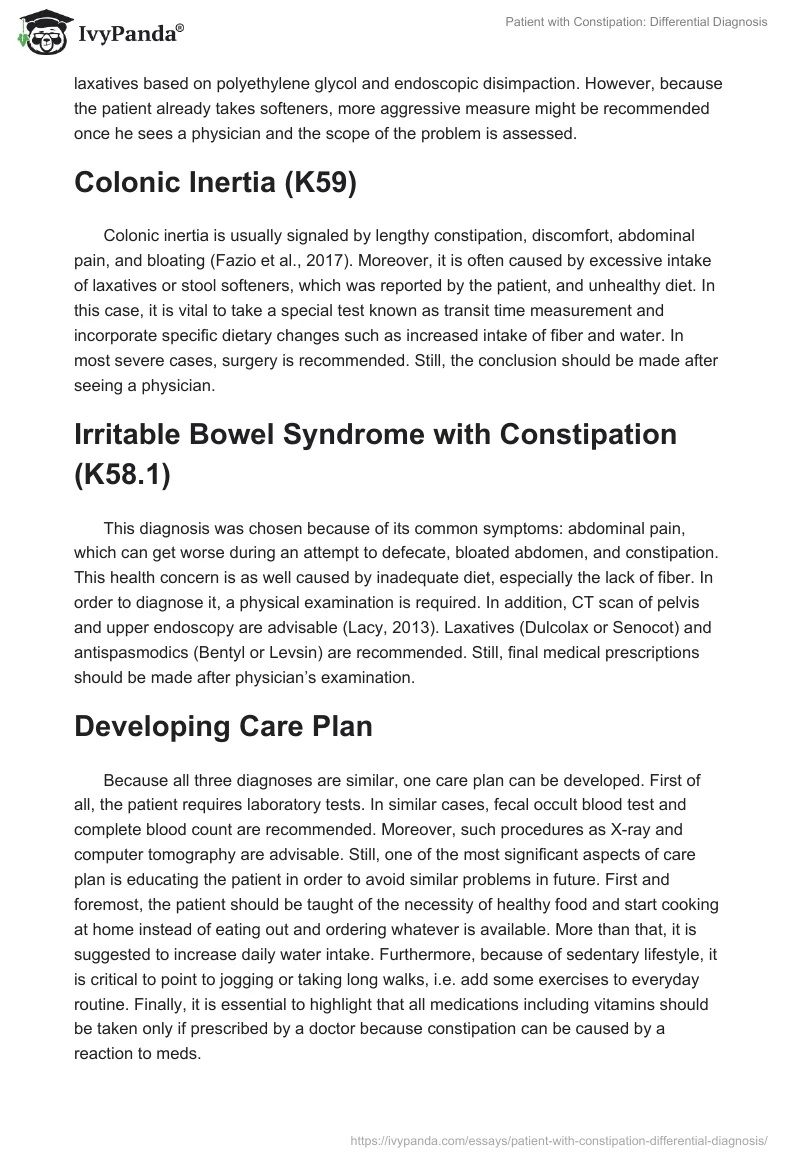 Patient with Constipation: Differential Diagnosis. Page 2