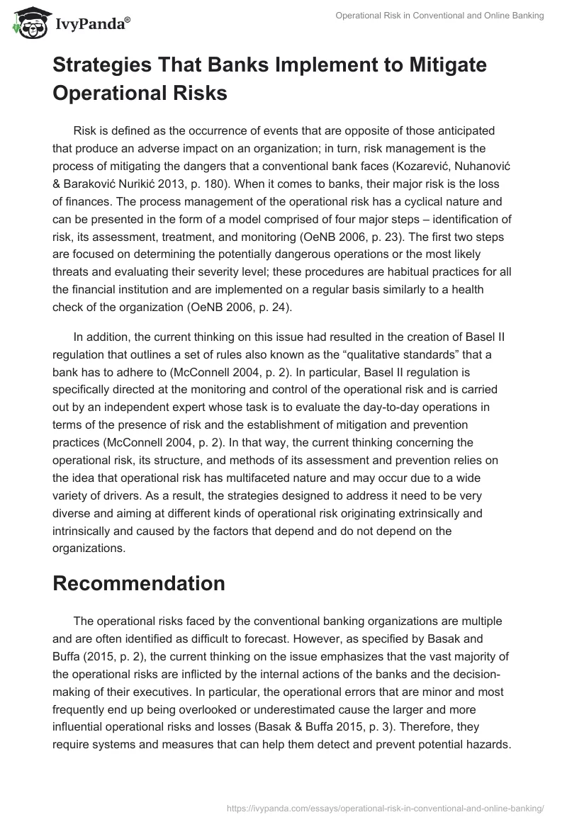 Operational Risk in Conventional and Online Banking. Page 2