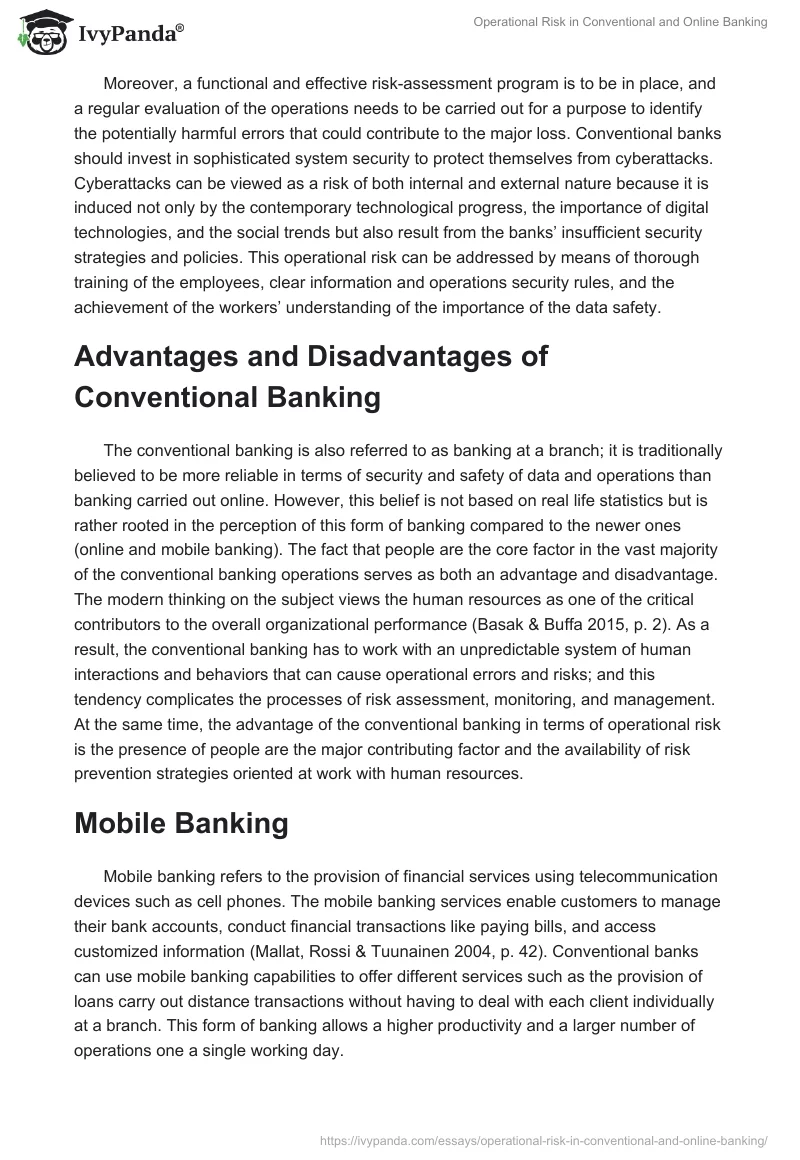 Operational Risk in Conventional and Online Banking. Page 3
