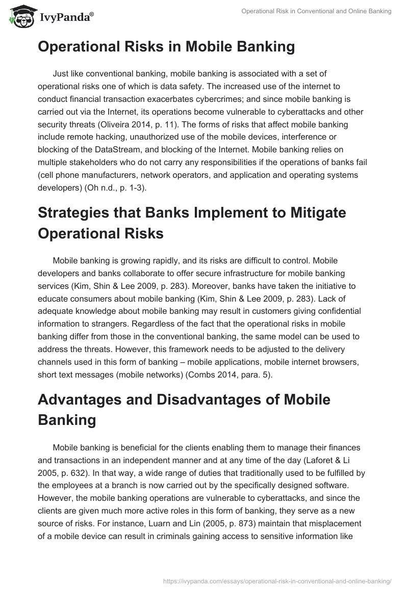 Operational Risk in Conventional and Online Banking. Page 4