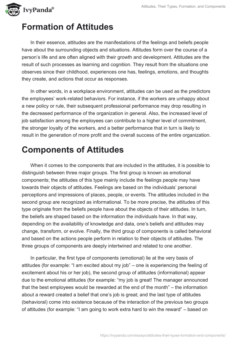 Attitudes, Their Types, Formation, and Components. Page 2