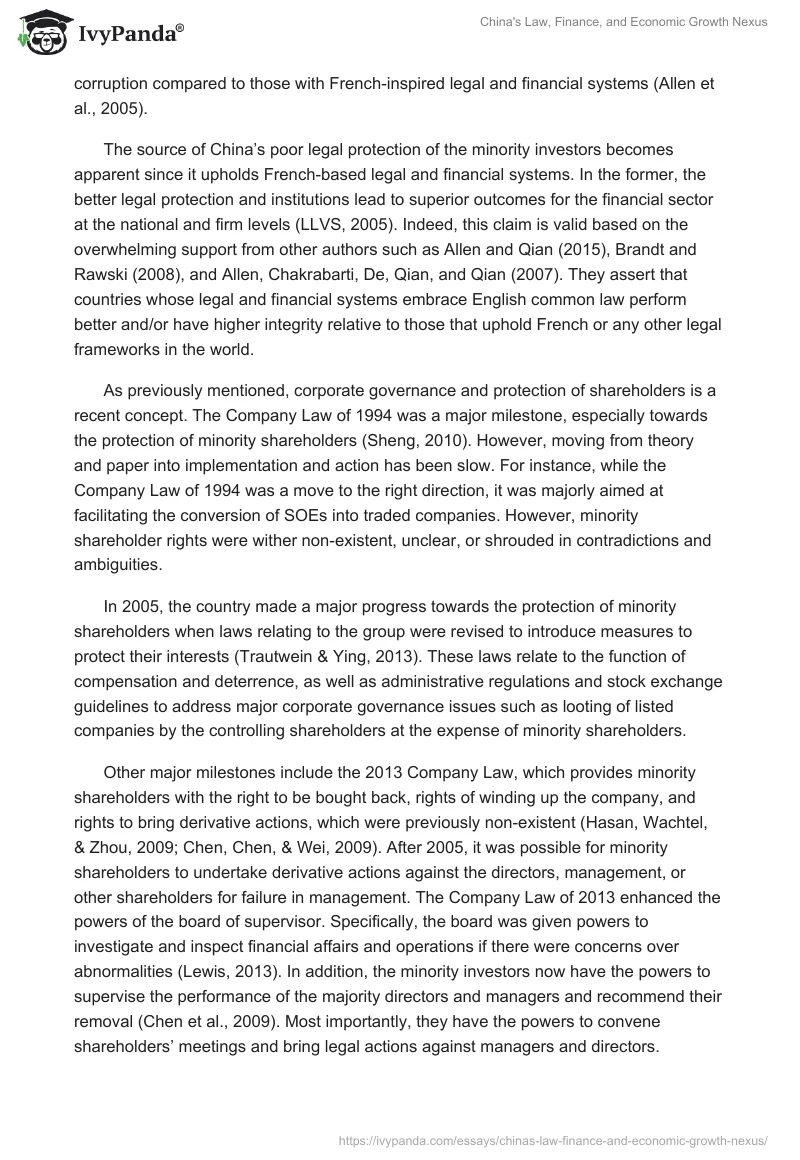 China's Law, Finance, and Economic Growth Nexus. Page 4