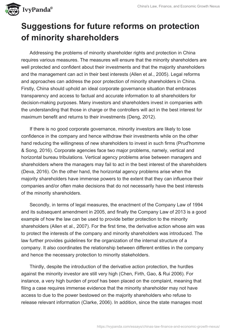 China's Law, Finance, and Economic Growth Nexus. Page 5