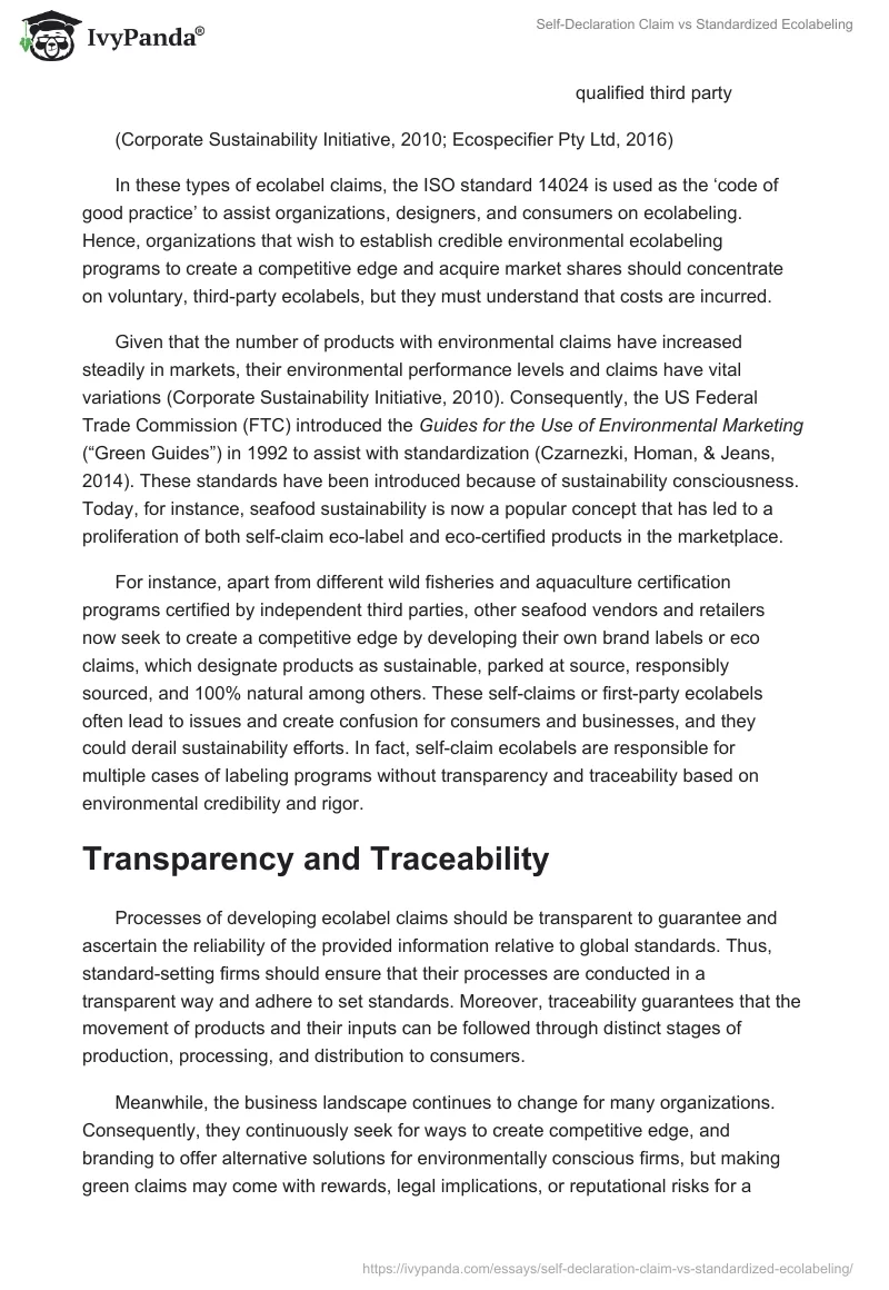 Self-Declaration Claim vs Standardized Ecolabeling. Page 4