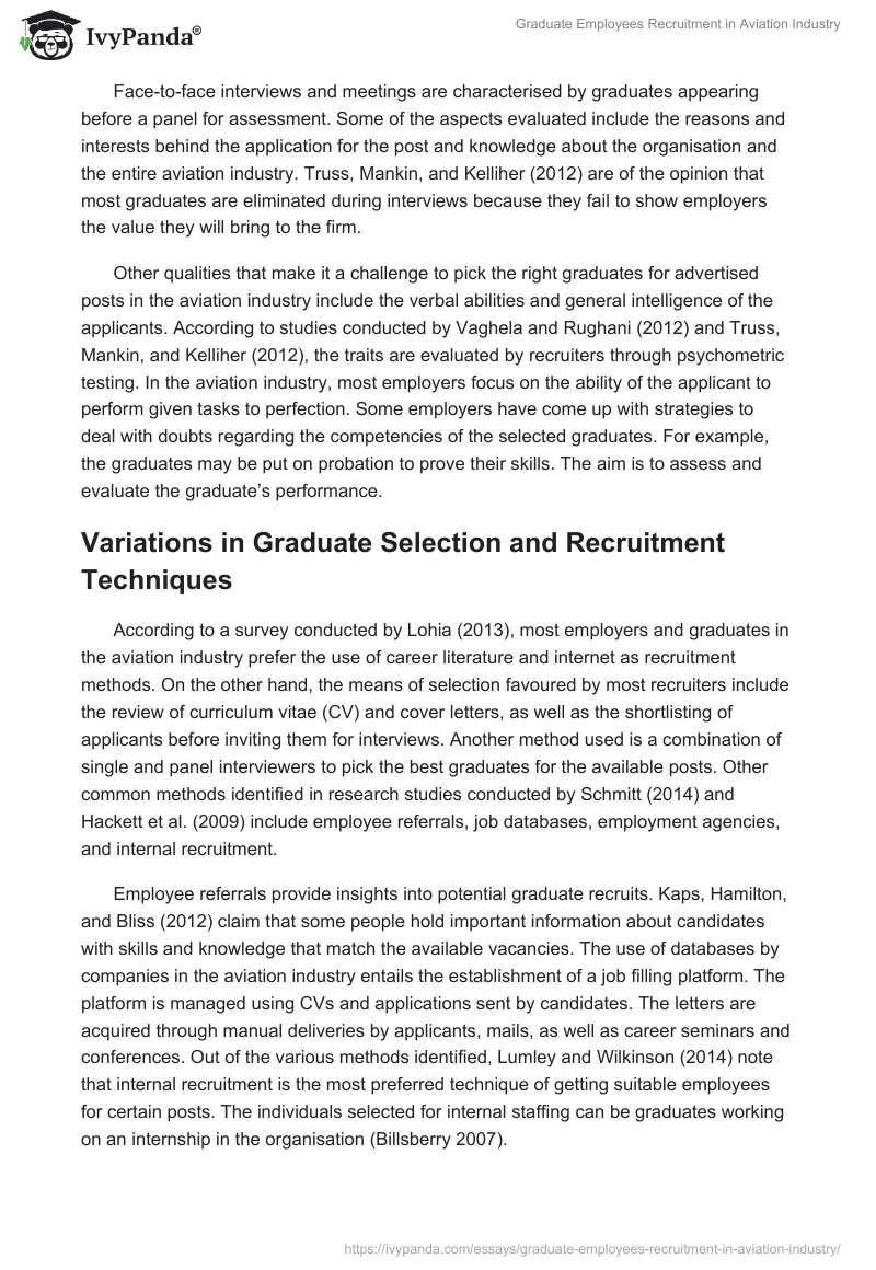 Graduate Employees Recruitment in Aviation Industry. Page 4