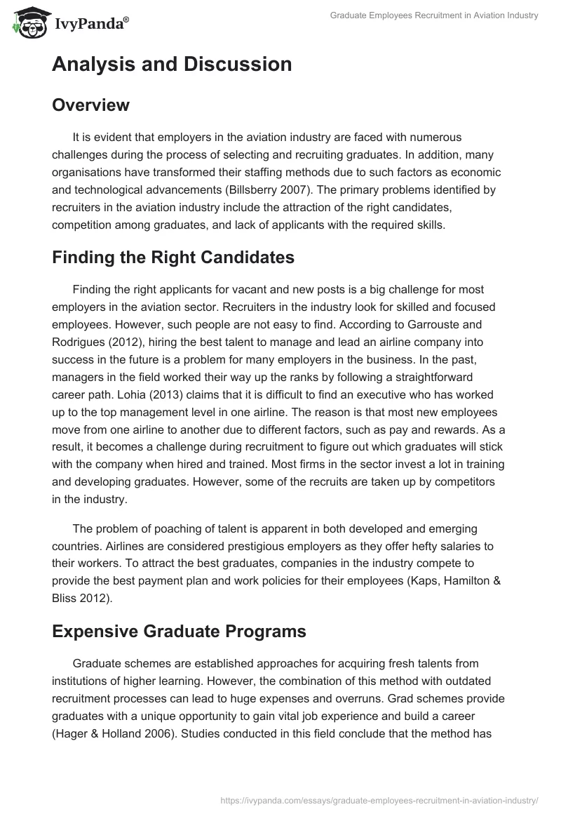 Graduate Employees Recruitment in Aviation Industry. Page 5