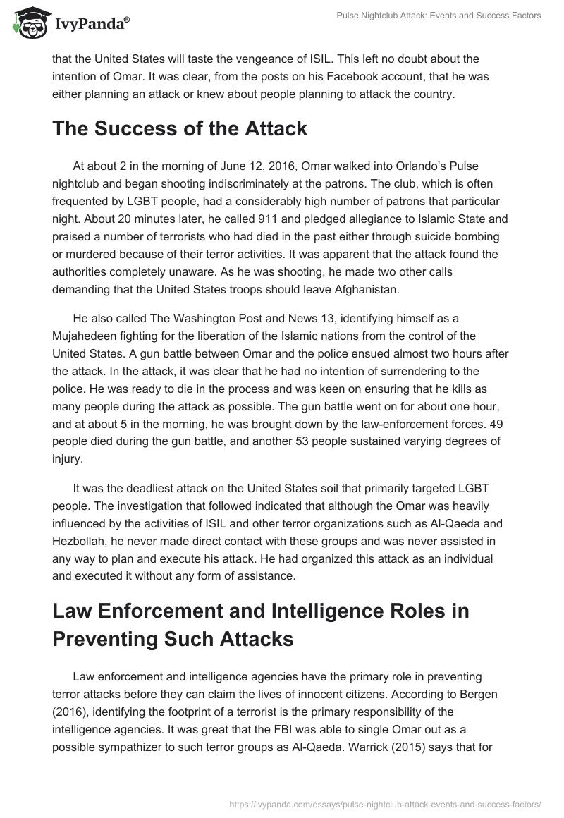 Pulse Nightclub Attack: Events and Success Factors. Page 2