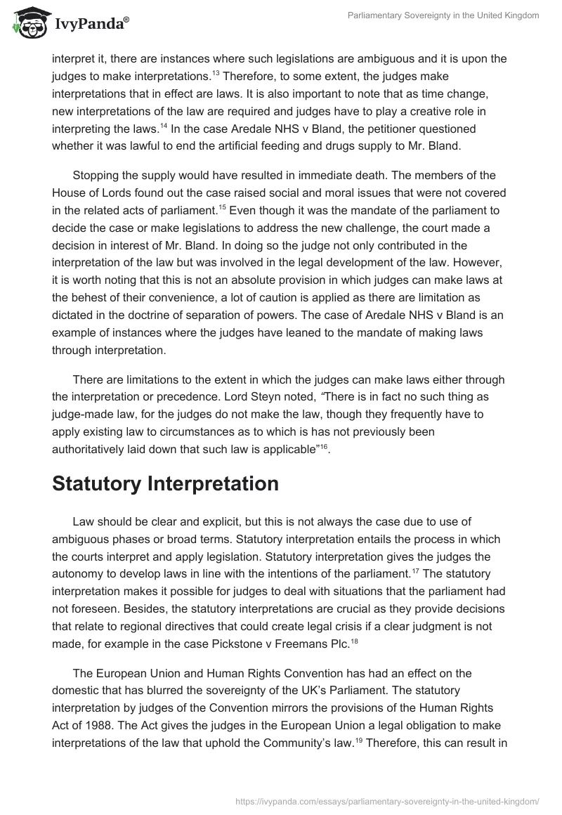 Parliamentary Sovereignty in the United Kingdom. Page 3