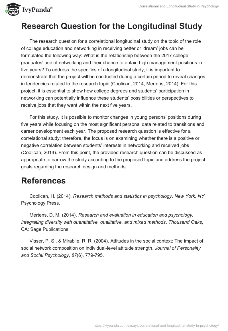 Correlational and Longitudinal Study in Psychology. Page 2