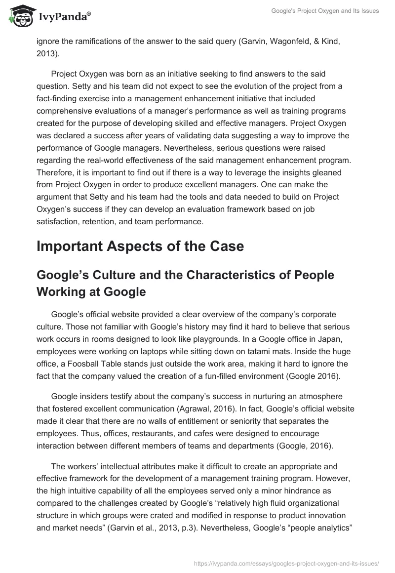 Google's Project Oxygen and Its Issues. Page 2