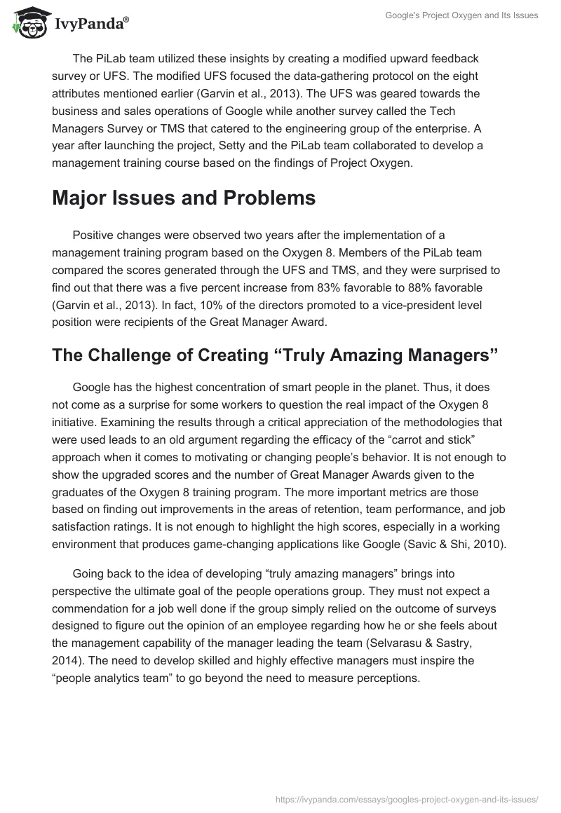 Google's Project Oxygen and Its Issues. Page 4
