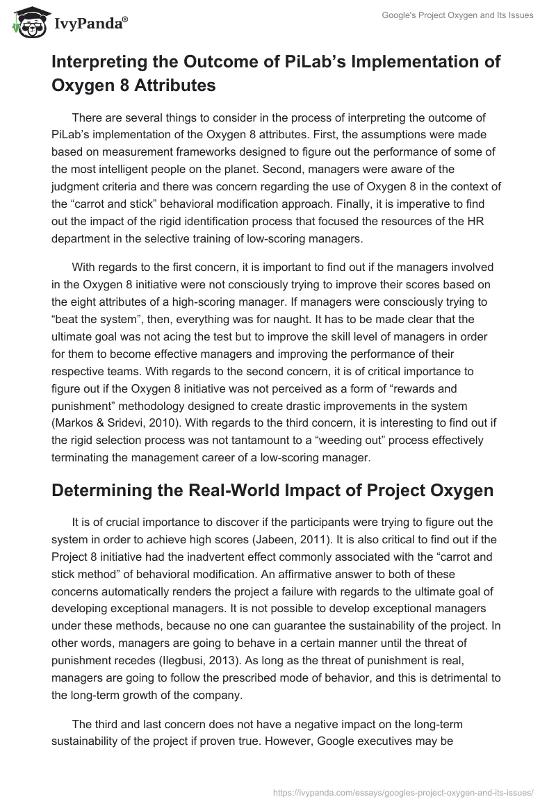 Google's Project Oxygen and Its Issues. Page 5