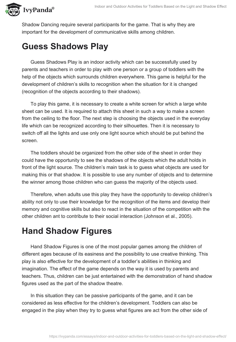 Indoor and Outdoor Activities for Toddlers Based on the Light and Shadow Effect. Page 2