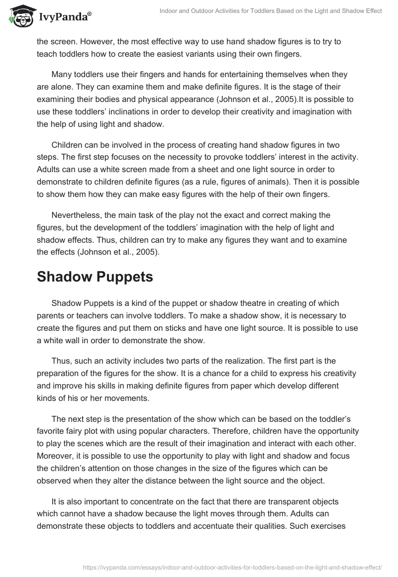 Indoor and Outdoor Activities for Toddlers Based on the Light and Shadow Effect. Page 3