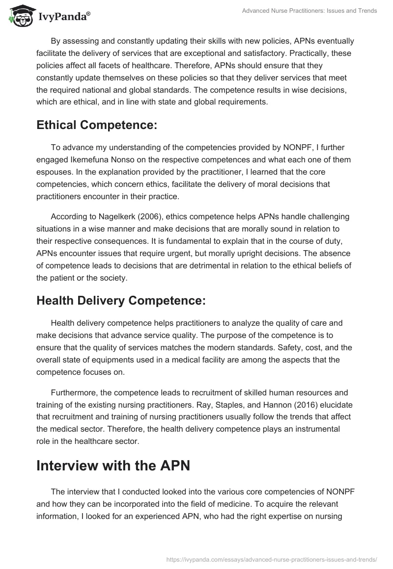Advanced Nurse Practitioners: Issues and Trends. Page 4
