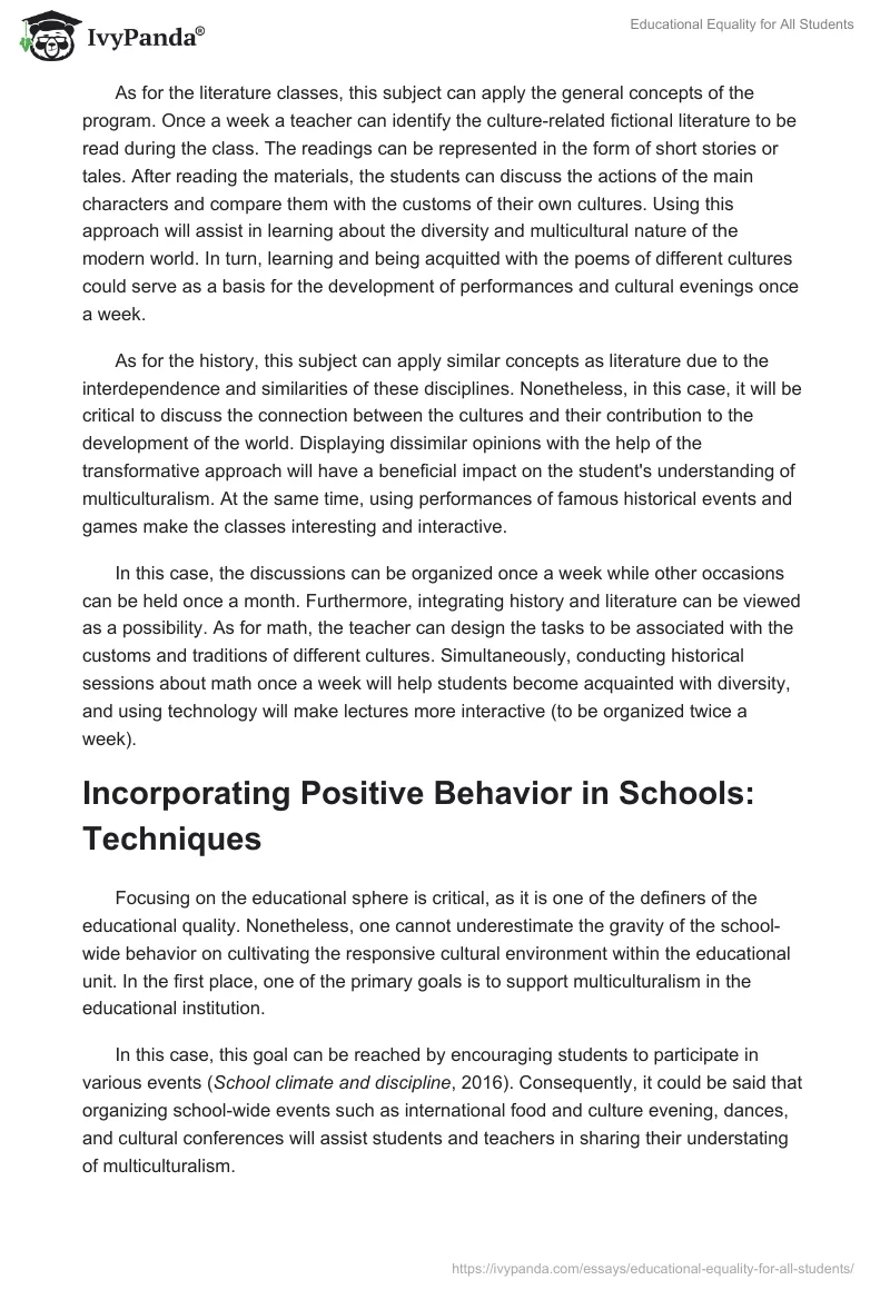 Educational Equality for All Students. Page 4