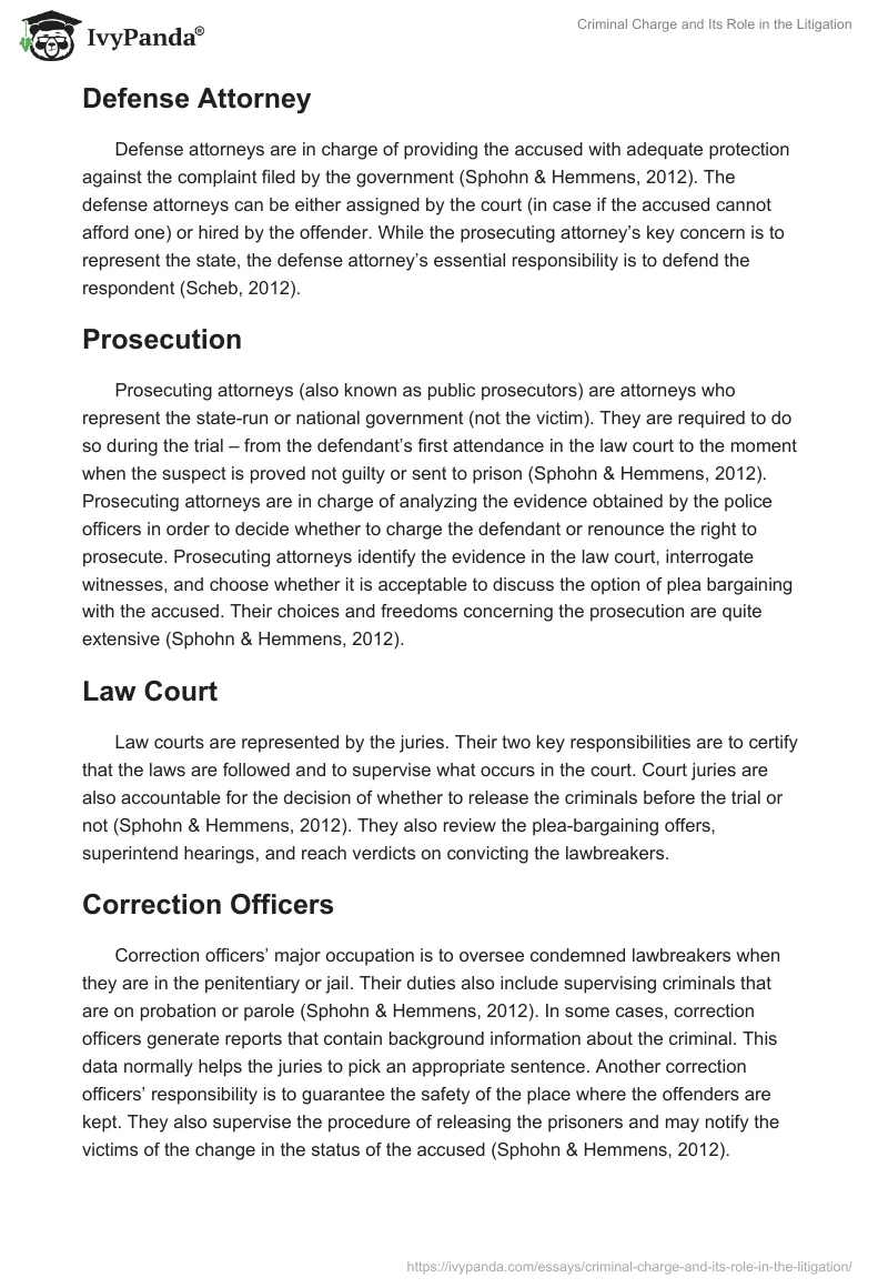 Criminal Charge and Its Role in the Litigation. Page 3