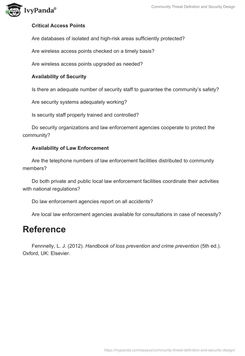 Community Threat Definition and Security Design. Page 4