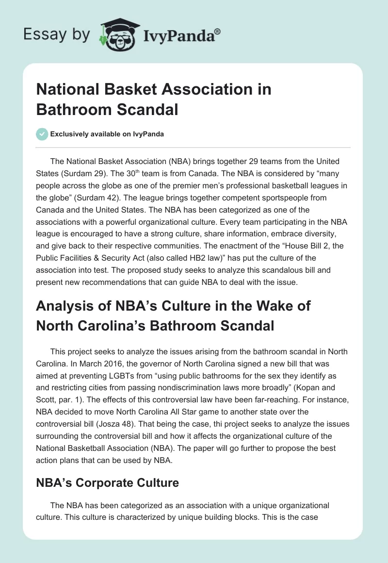 National Basket Association in Bathroom Scandal. Page 1