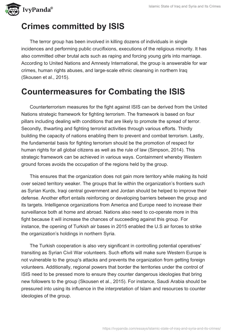 Islamic State of Iraq and Syria and Its Crimes. Page 3