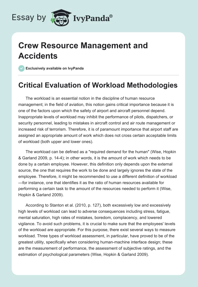 Crew Resource Management and Accidents. Page 1