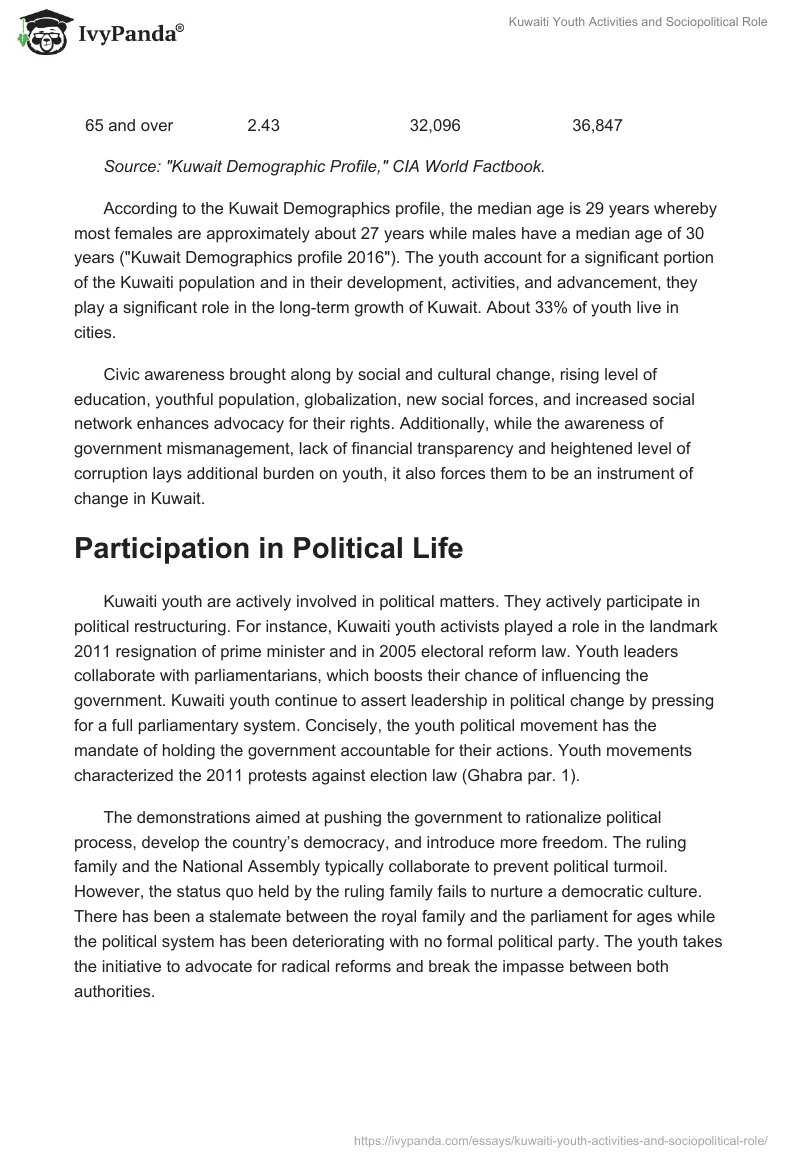 Kuwaiti Youth Activities and Sociopolitical Role. Page 2