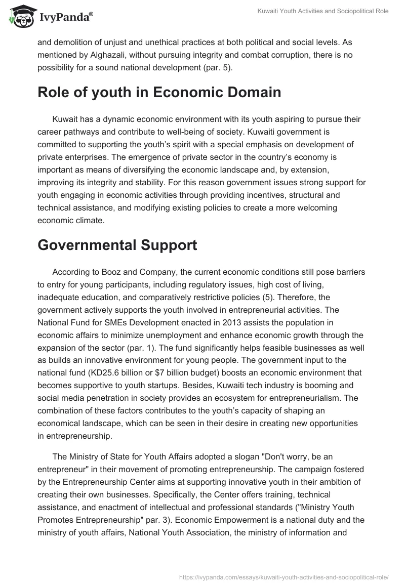 Kuwaiti Youth Activities and Sociopolitical Role. Page 5