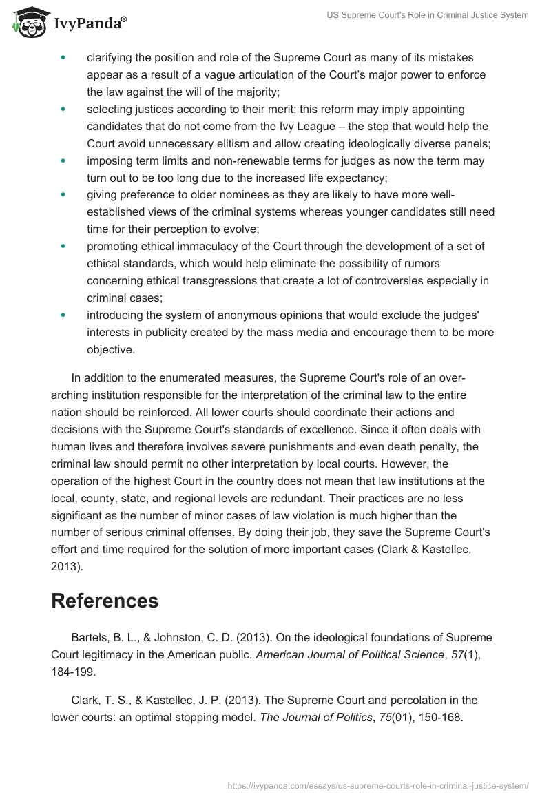 US Supreme Court's Role in Criminal Justice System. Page 2