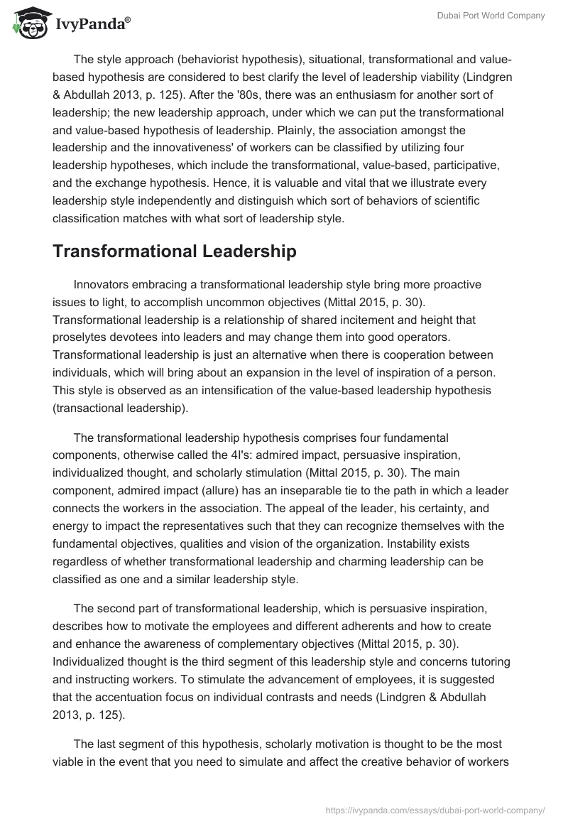 Leadership and Sustainable Innovation at DP World. Page 5
