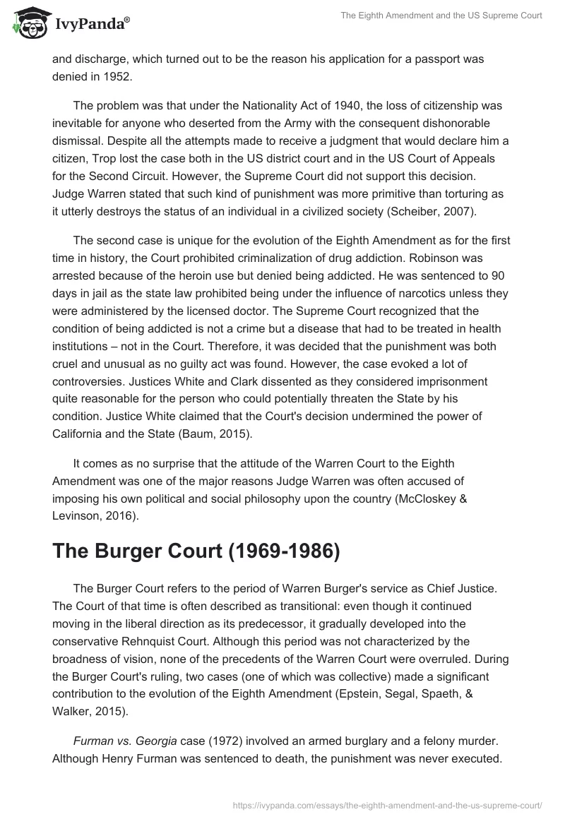 The Eighth Amendment and the US Supreme Court. Page 2